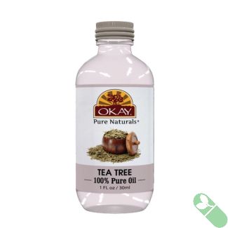 "OKAY Pure Naturals Pure Tea Tree Oil 1oz bottle with label"

