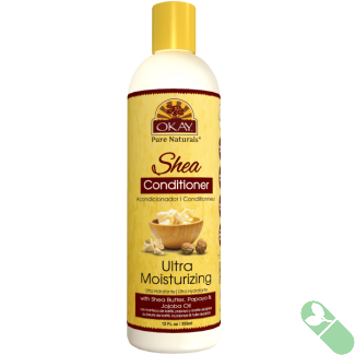 okay pure naturals shea conditioner 12oz bottle front view