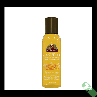 "OKAY Pure Naturals Vitamin E Oil 2oz bottle front view"

