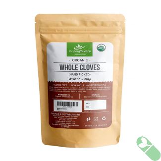 CEYLONFLAVORS Organic Whole Cloves in Resealable Pouch