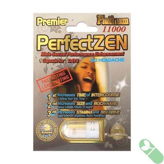 Gain a week of enhanced male performance with PerfectZen Platinum 11000, offering a significant boost in sexual stamina, size, and pleasure without any headaches.