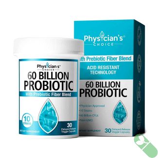 Enhance your digestive health with Physician's Choice 60 Billion CFU Probiotic with Prebiotic Fiber and Acid Resistant Technology