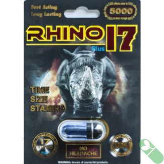 Rhino 17 5000 Black Pill Male Enhancement