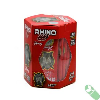 Rhino 69 Honey male enhancement supplement 24-sachet red box front view
