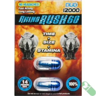 Rhino Rush 60 Duo 12000 Pill Male Sexual Enhancer