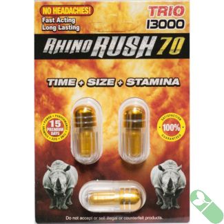 Rhino Rush 70 Trio 13000 Male Sexual Enhancer Pill