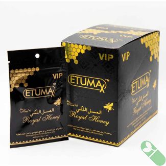 ETUMAX VIP Royal Honey for Him 10 g sachet beside the black and gold display box