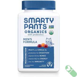 Smarty Pants Organics Men's Formula Multivitamin Probiotics 120 Gummy
