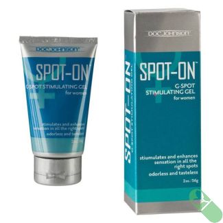 Spot On G-Spot Stimulating Gel by Doc Johnson 2 oz bottle with natural ingredient label

