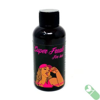 Super Freak For Her bottle, a female libido enhancement supplement designed to boost sexual performance and energy.