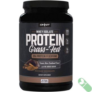 Onnit Grass-Fed Whey Isolate Protein – lifestyle image featuring the product next to a post-workout shake.