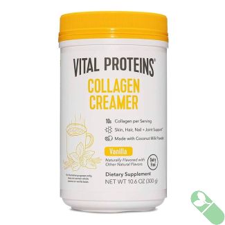 Front label of Vital Proteins Collagen Coffee Creamer – vanilla supplement with 10g collagen per serving