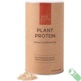 “Your Super Plant Protein Organic Superfood Mix – 14.1 oz pouch, plant-based vegan protein powder”

