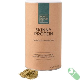 “Your Super Skinny Protein in smoothie – natural post-workout plant protein powder”
