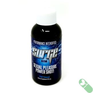 Surge Him power shot for enhanced male sexual performance and endurance with natural ingredients.
