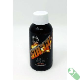 Surge Ignite Arousal Berry Blast 2oz shot bottle with black and orange label design

