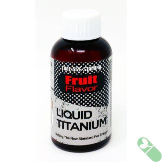 "Titanium 2oz liquid fruit flavor male enhancement shot bottle front label"

