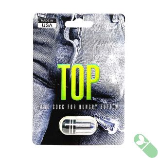 TOP Male Enhancer Hard Rock Stamina Pill package, highlighting the Made in USA seal, for enhancing male sexual health and energy.