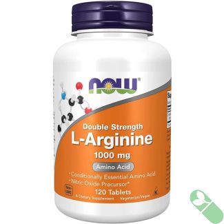 NOW Foods Double Strength L-Arginine 1000mg – vegan nitric oxide booster with 120 tablets