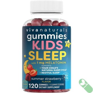 Viva Naturals Kids Sleep Melatonin 120 Gummies Strawberry Flavor