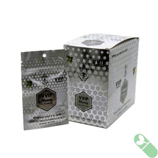 Front view of VVIP Honey Platinum 10 g food supplement sachet