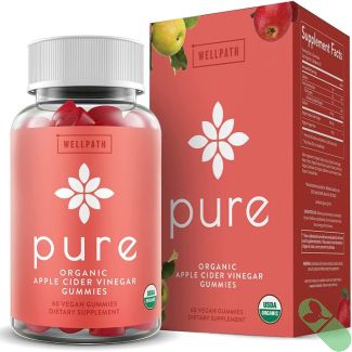 Wellpath Pure Organic Apple Cider Vinegar 60 Vegan Gummies Detox