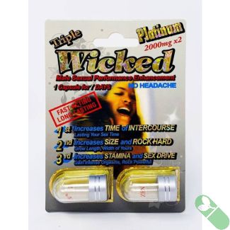 Wicked Double Platinum 2000mg triple maximum enhancement pill pack with capsules
