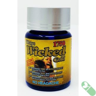 Wicked Gold 1750mg 3 Count Bottle Male Sexual Enhancement Pill