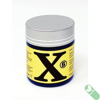 "X Gold 17500 male sexual enhancement 6-pill bottle with bold black X on yellow label"

