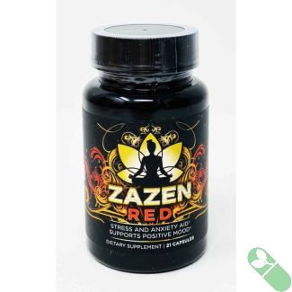 Zazen Red Stress and Anxiety Aid Dietary Supplement 21 Caps Bottle