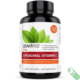Zenwise Daily Liposomal Vitamin C packaging – AVA Certified Vegan and Non-GMO supplement.