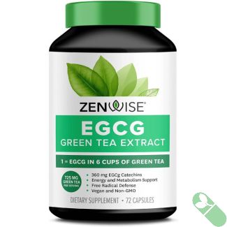 Zenwise Egcg Green Tea Extract Supplement 72 Vegan Non Gmo Caps