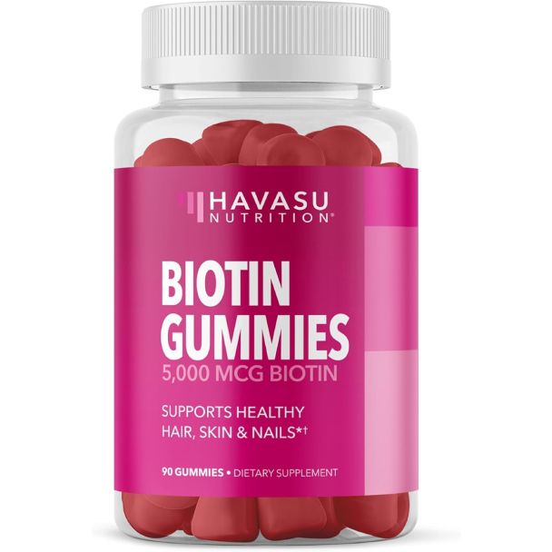 Chewable biotin gummies supplement 10000mcg vitamin B7 for skin hair and nail health