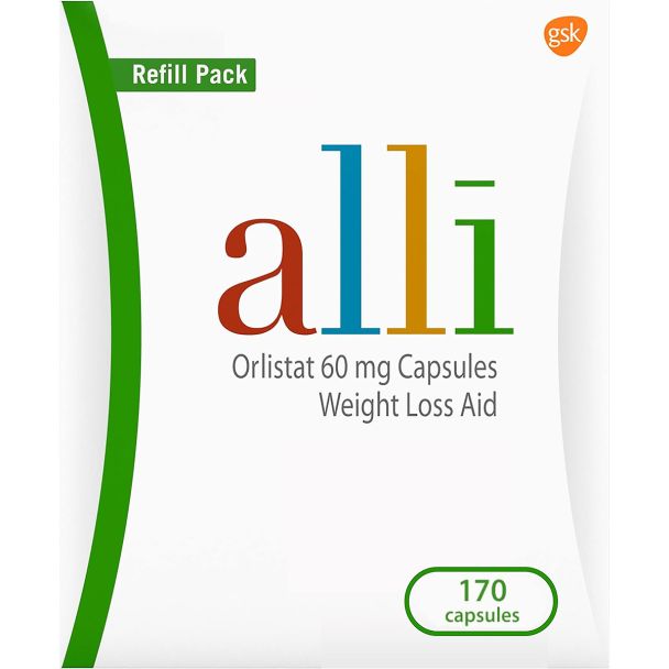 Alli Orlistat 60mg Capsules, 170 Count Pack for Effective Weight Loss Support