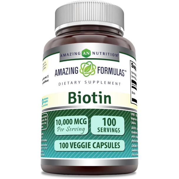 Elevate your beauty and wellness routine with high-potency Biotin 10,000mcg capsules, your daily partner in supporting hair, skin, and nail health.