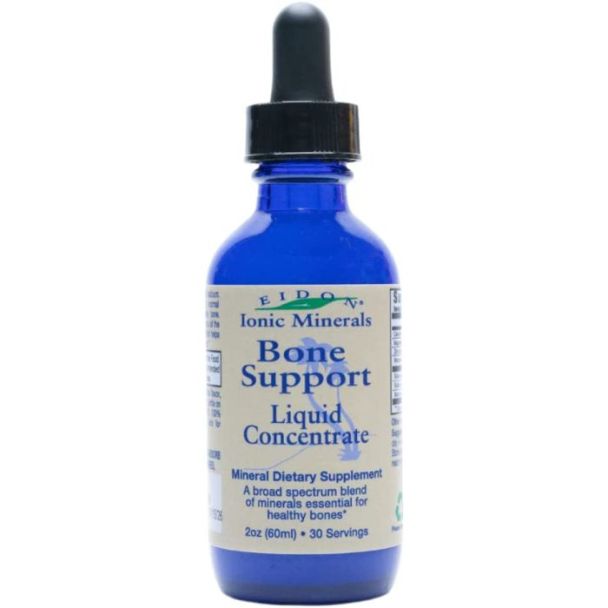Vegan and gluten-free certification icons on Eidon Bone Support Liquid Concentrate