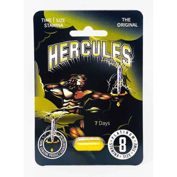 "Hercules 15000 Gold Pill single capsule male sexual enhancer with herbal blend"