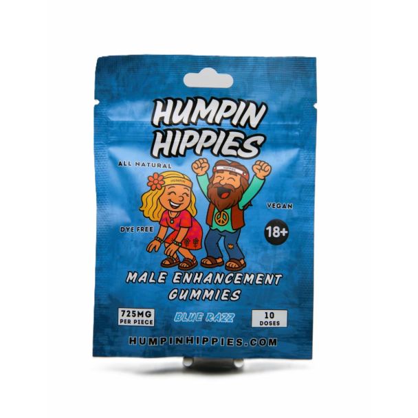 Humpin Hippies male enhancement herbal gummies 725 mg per piece 10 doses