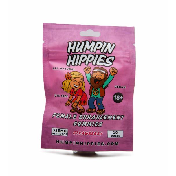 Humpin Hippies Female Enhancement Gummies strawberry 325 mg 10-count front package