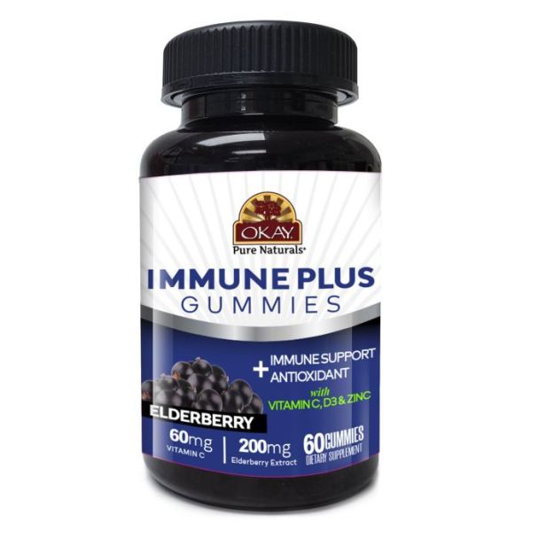 okay pure naturals probiotics gummies strawberry flavor front view