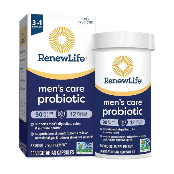 Renew Life Men's Probiotic 90 Billion CFU Supplement Bottle