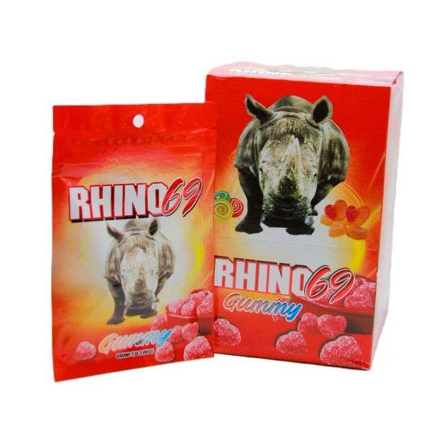 Red Rhino 69 Gummy dietary supplement retail packaging