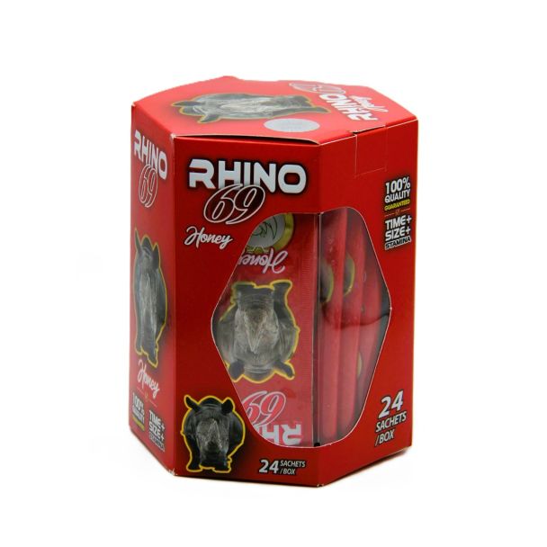 Rhino 69 Honey male enhancement supplement 24-sachet red box front view