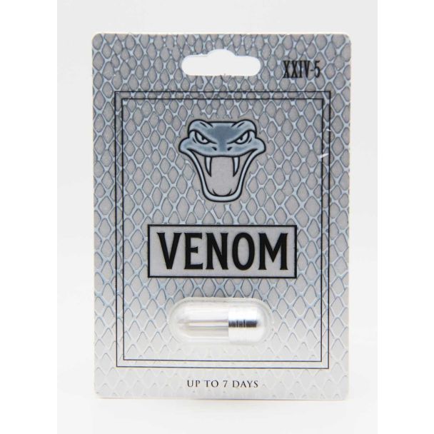 Venom XXIV-5 Male Enhancement Capsules front blister pack with silver label