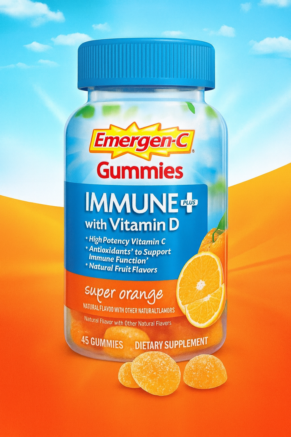 Emergen-C Immune+ Gummies Review (45 ct Super Orange)