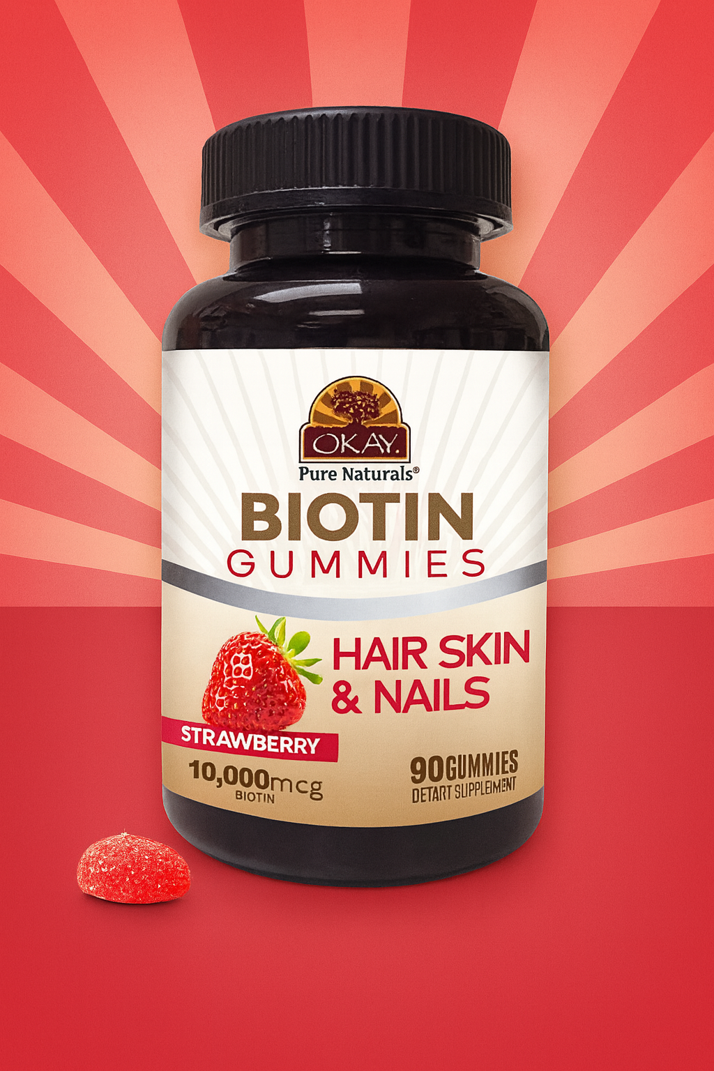 OKAY Pure Naturals Biotin Gummies Review: 10,000 mcg for Hair, Skin & Nails