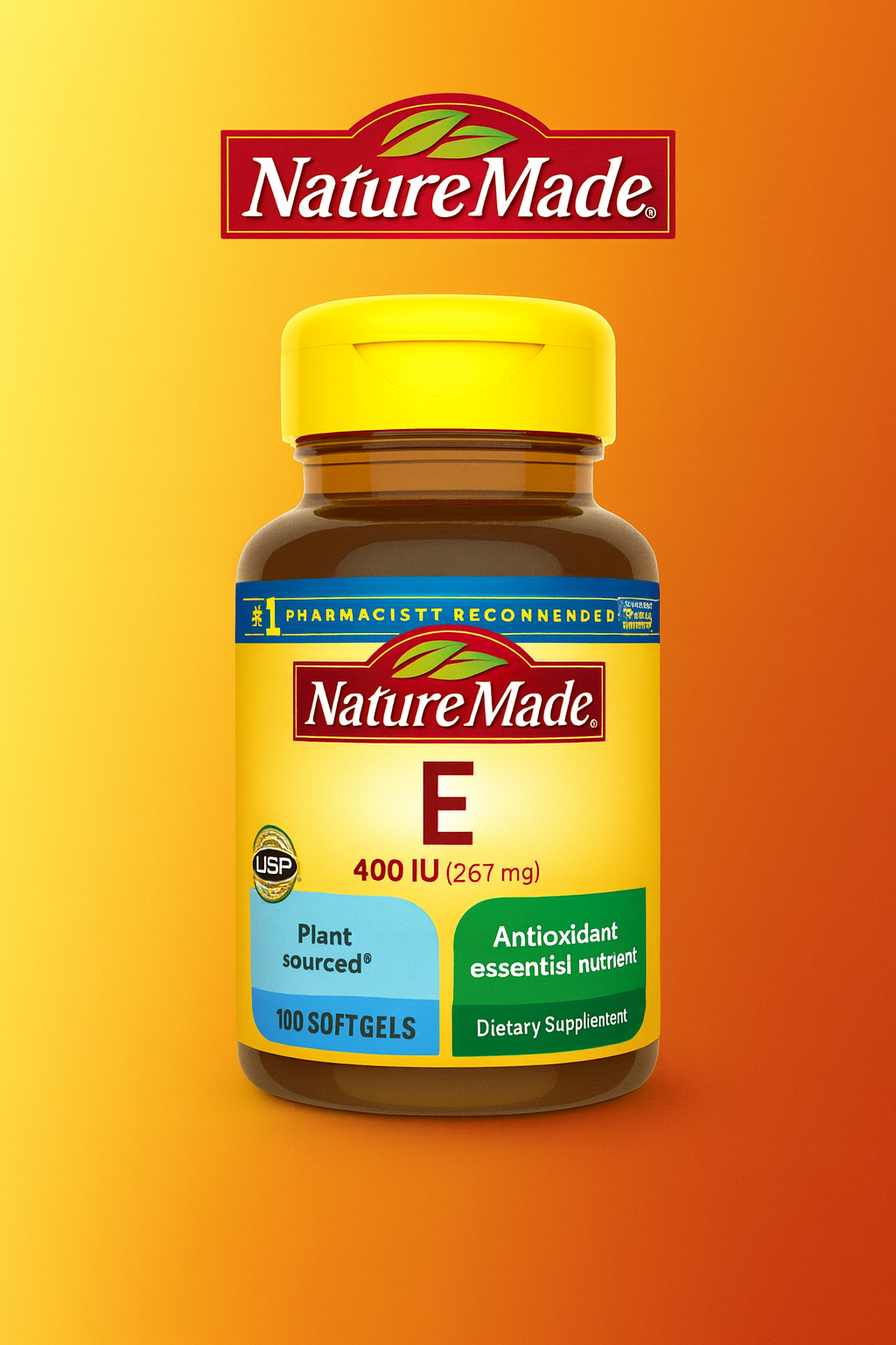 Nature Made Vitamin E 400 IU – Antioxidant Power for Skin, Heart & Immune Health