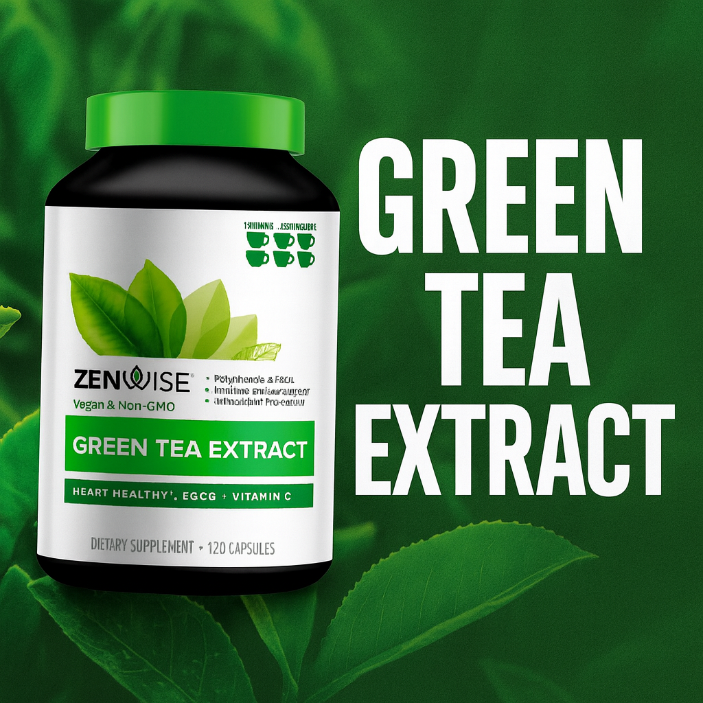 Zenwise Green Tea Extract with EGCG & Vitamin C – Natural Antioxidant and Metabolism Support