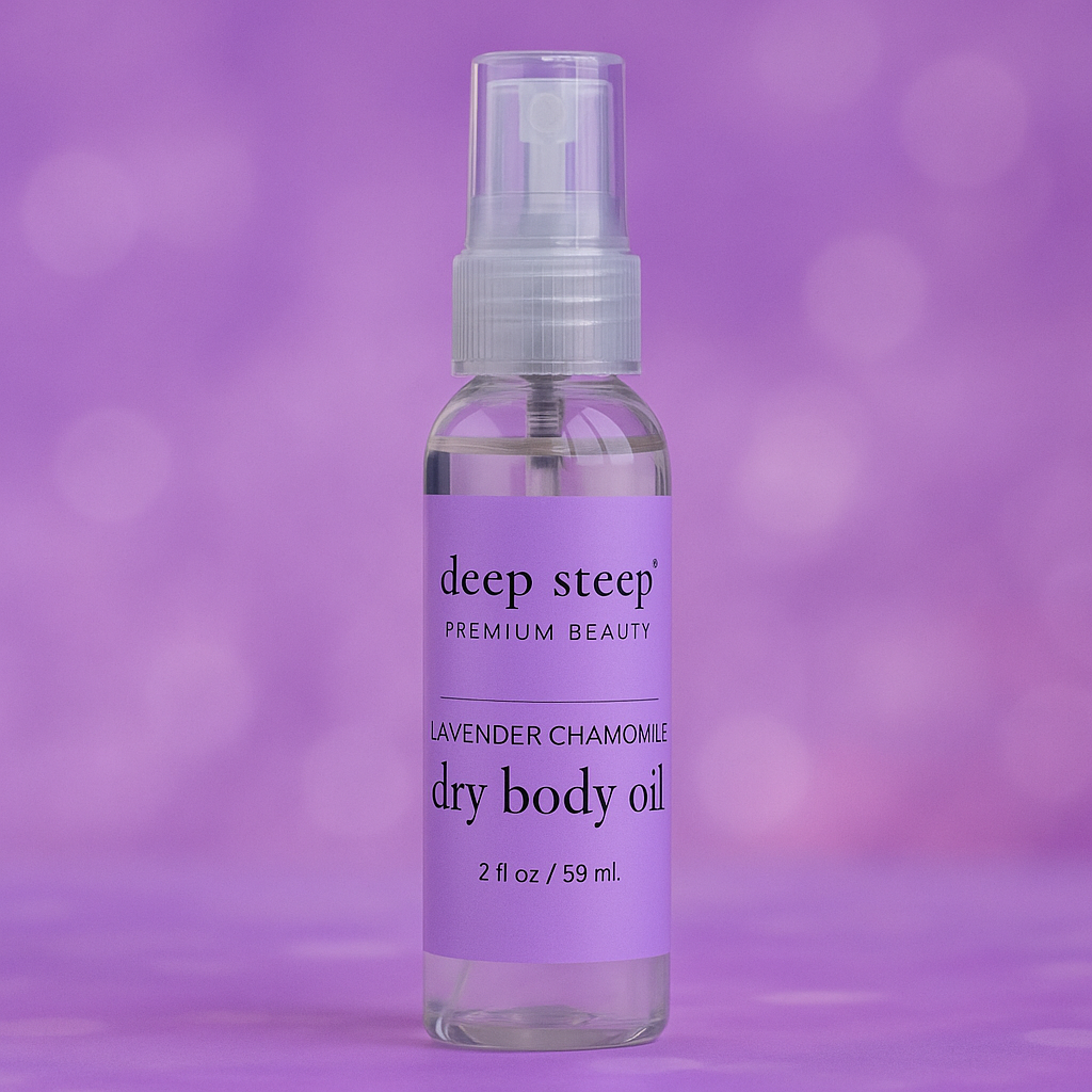 Deep Steep Lavender Chamomile Dry Body Oil Review — Lightweight Glow