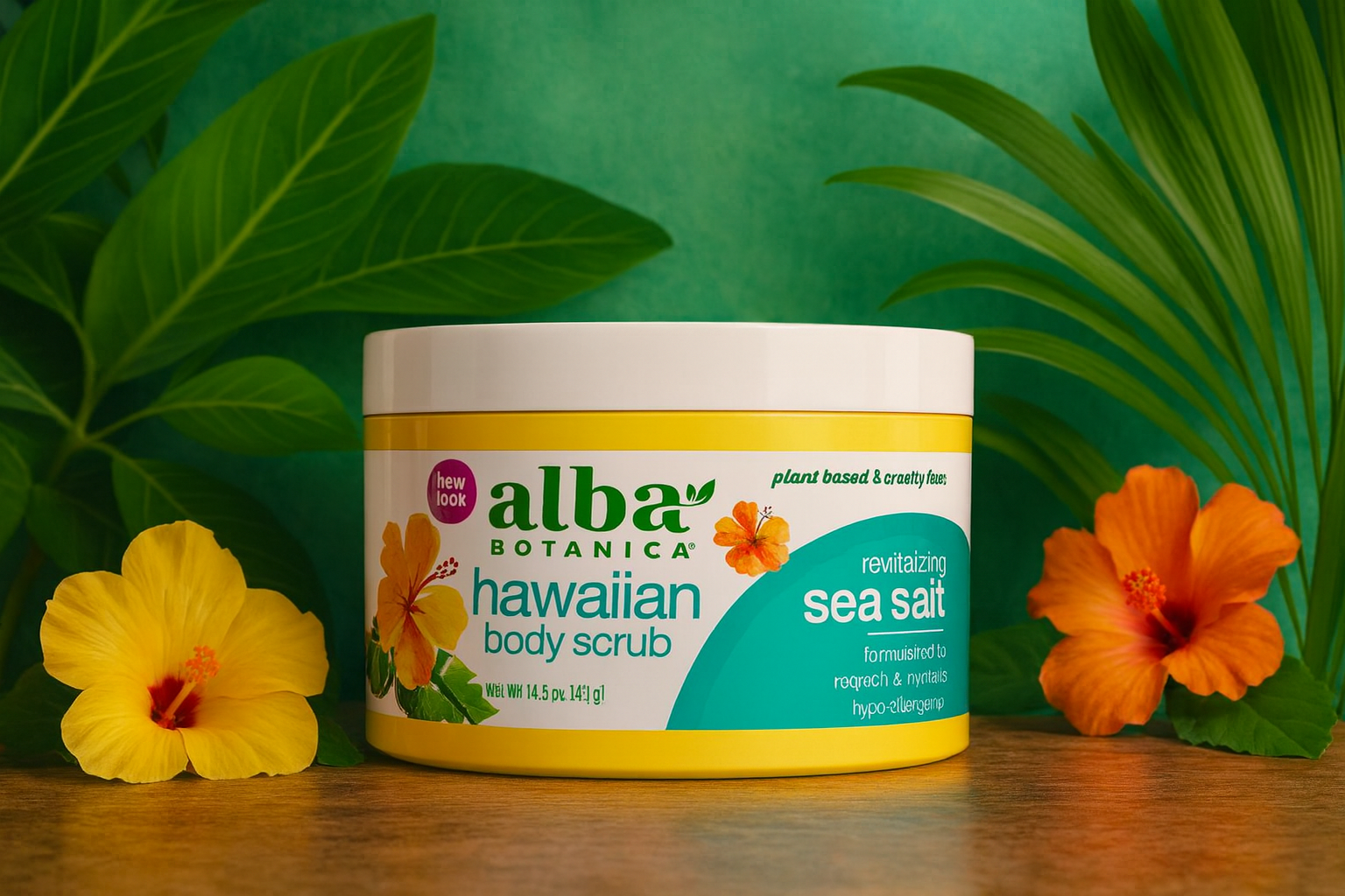 Alba Botanica Hawaiian Sea Salt Body Scrub – Tropical Exfoliation for Smooth, Radiant Skin